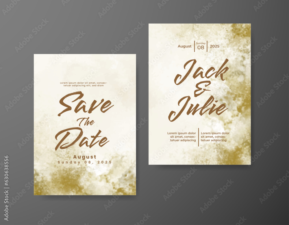 Wedding invitation with abstract watercolor background Wedding invitation with abstract watercolor background