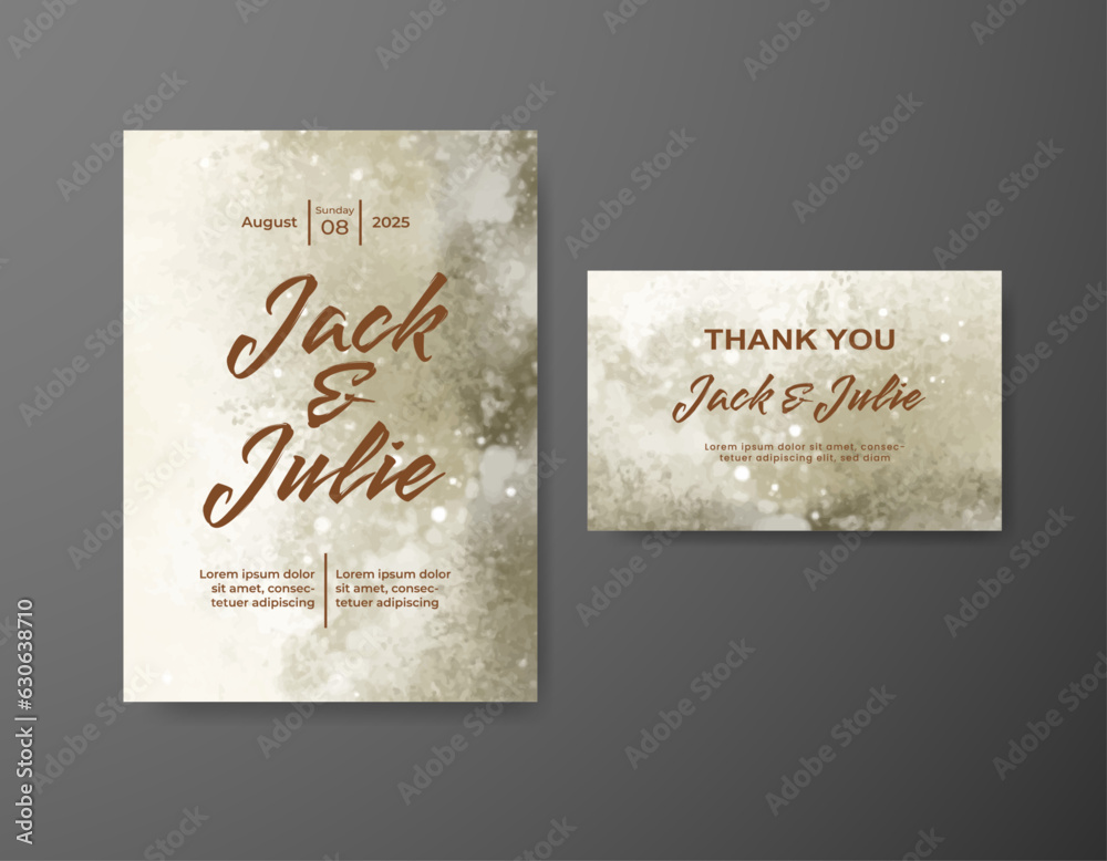 Wedding invitation with abstract watercolor background Wedding invitation with abstract watercolor background