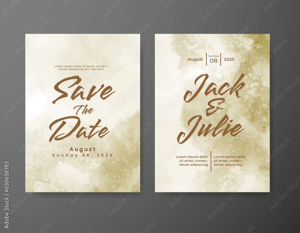 Wedding invitation with abstract watercolor background Wedding invitation with abstract watercolor background