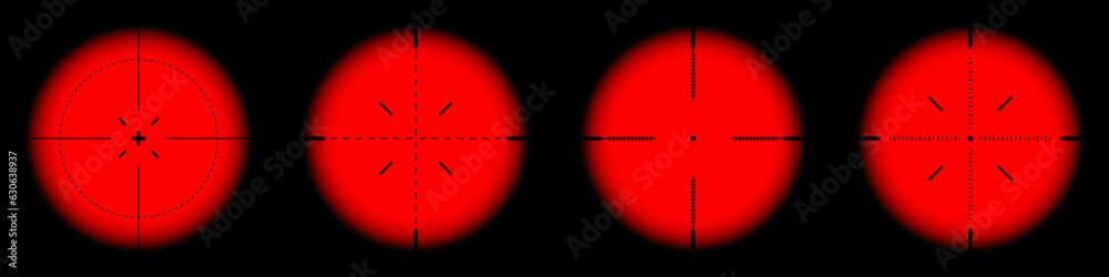 Vecteur Stock Various weapon thermal infrared sights, sniper rifle ...
