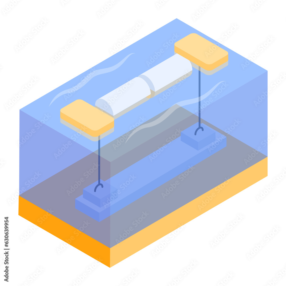 An isometric icon of water turbine An isometric icon of water turbine