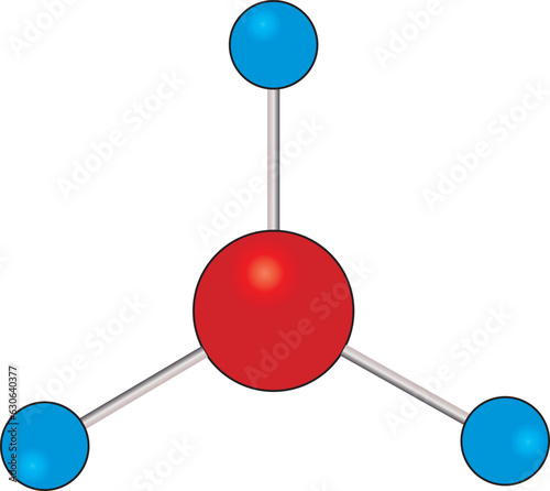 Chemical. chemistry lesson. Chemistry question in exam. Molecular model of the BH3 compound
