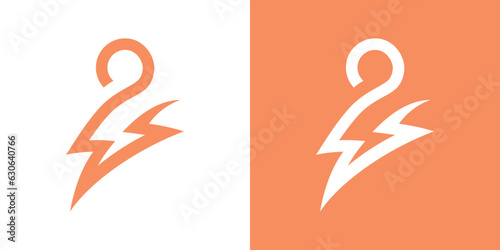 logo design element flash energy and people icon vector inspiration
