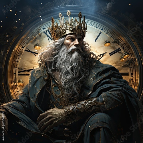 Slika na platnu Artistic representation of the passage of time and clock