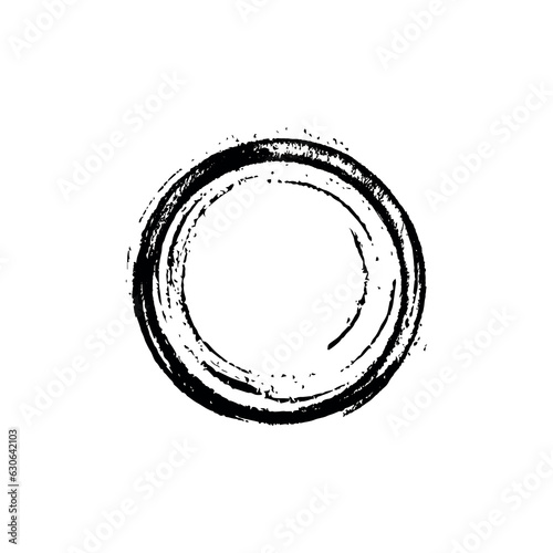 Grunge circle sign on white background	