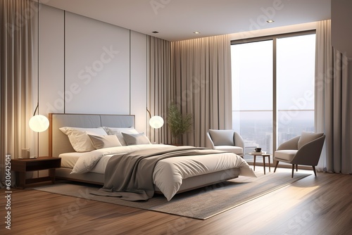 Modern living room interior design and concrete texture wall background,Generative AI © Azar