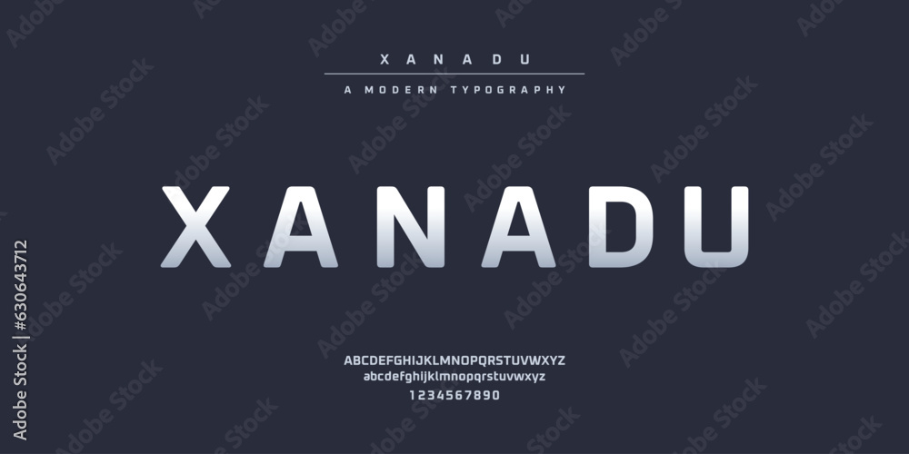 Xanadu Modern Typeface sans serif futuristic font