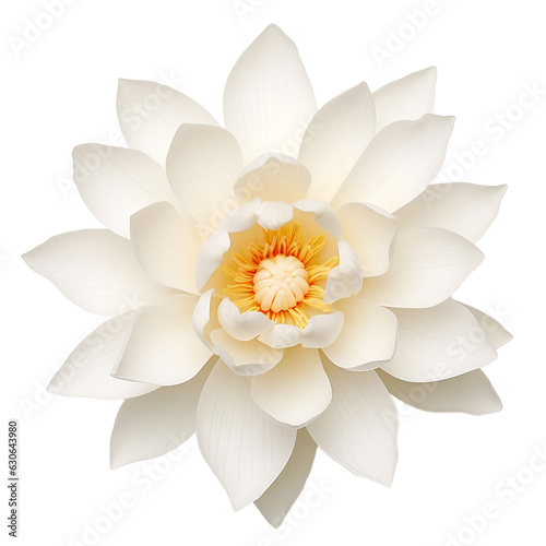 illustration of isolated white lotus flower. Created with Generative AI