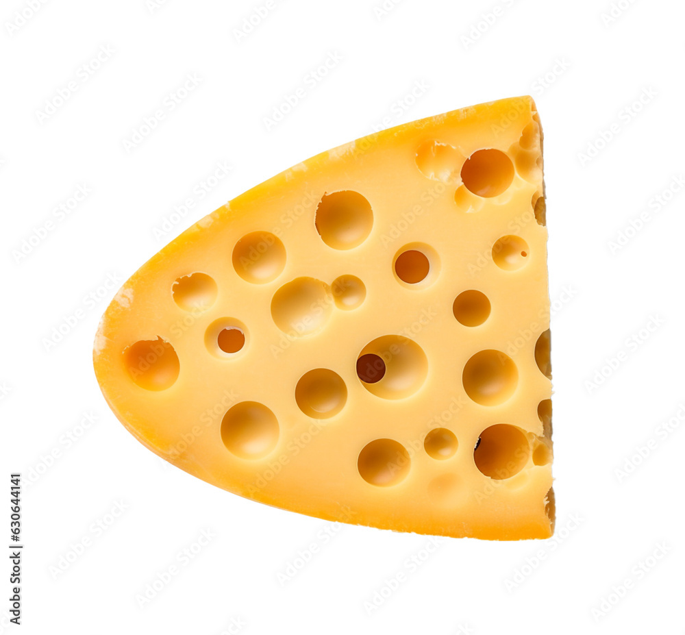 isolated illustration of cheese part. Created with Generative AI isolated illustration of cheese part. Created with Generative AI