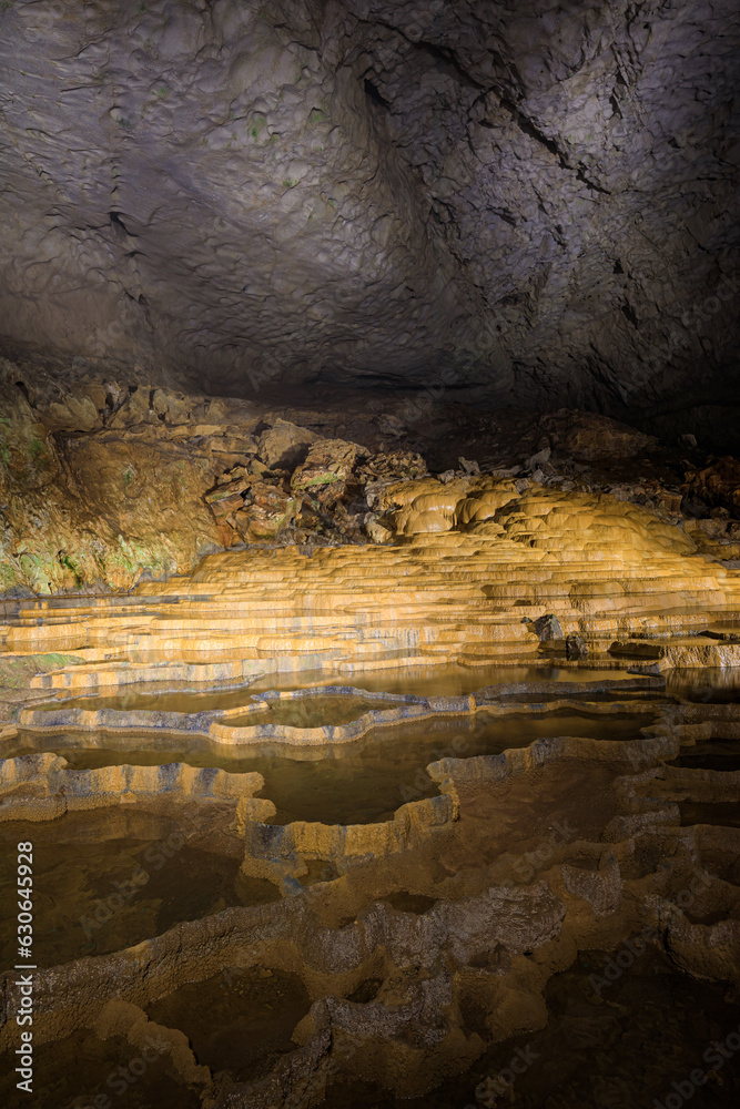 Obraz premium 夏の秋芳洞 百枚皿 山口県美祢市 Akiyoshi Cave in summer. Yamaguchi Pref, Mine City.