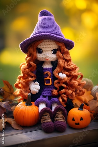 crocheted cute witch doll
