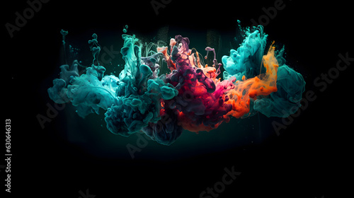 Vivid Ink Dissolving in Water: A Colorful Abstract Display