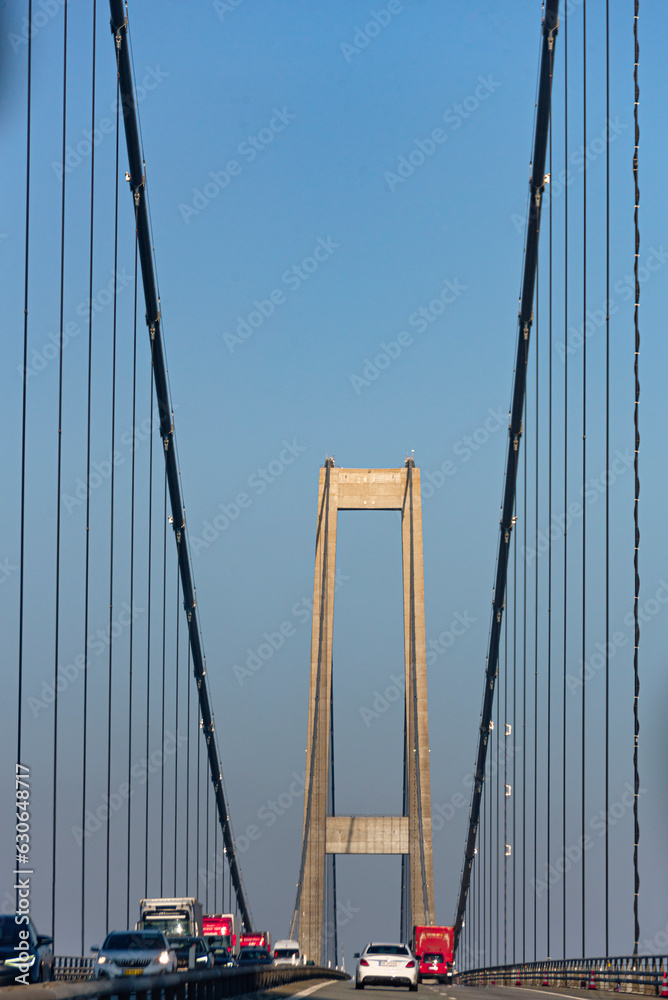 Fototapeta premium The East Bridge crossing the Great Belt, part of the Great belt Fixed Link between Jutland and Zealand in Denmark