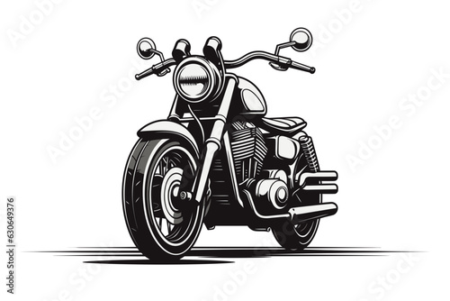 Classic motorcycle front view concept in vintage monochrome style isolated vector