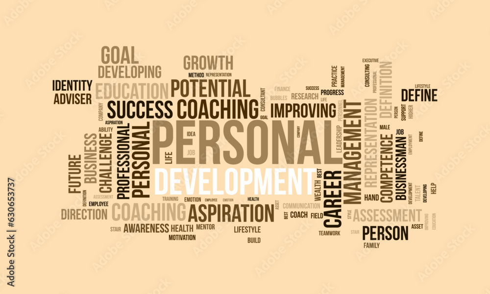 Word cloud background concept for Personal development. Career growth ...