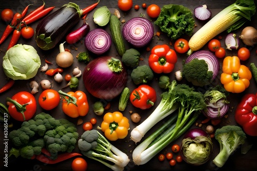 a collage of various fresh vegetables. 