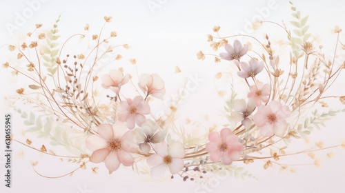 Pink flowers watercolor art painting  for banner  poster  Web and packaging. Spring floral background. AI illustration.