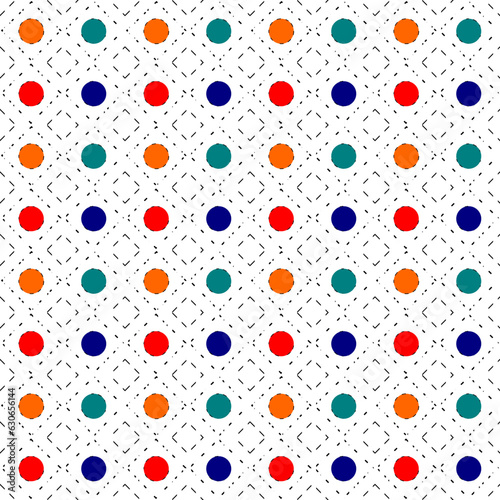 seamless geometric pattern circle dot with geometric shapes