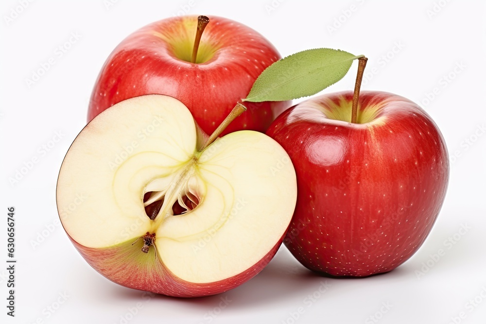 Healthy Vegetarian Food: Fresh Apple Half in Closeup Healthy Vegetarian Food: Fresh Apple Half in Closeup