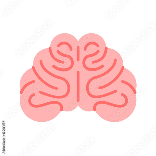 Human brain organ icon vector illustration design, mind flat icon design, front view