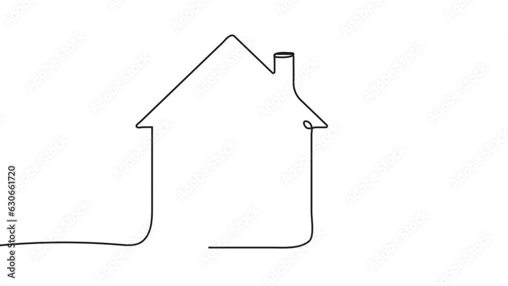 Continuous thin line home video. Single continuous line drawing of a