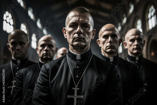 Priests in Church Cassocks Generative AI © forenna