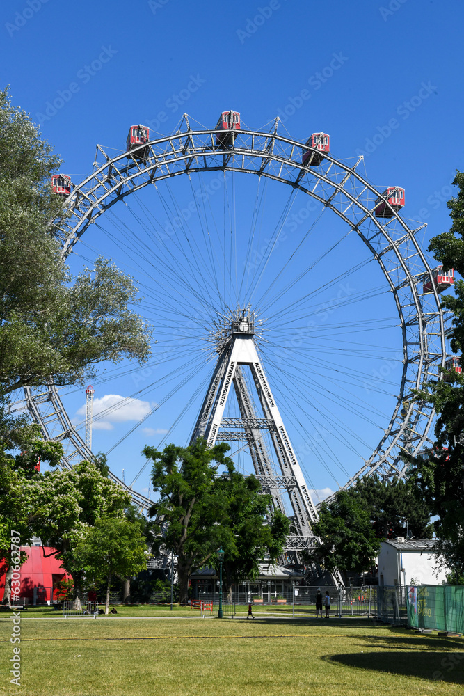View at the Prater amusement park at Vienna on Austria