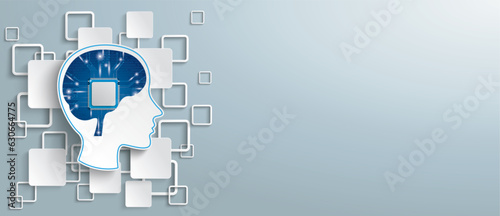 Human Head AI Processor Squares Header
