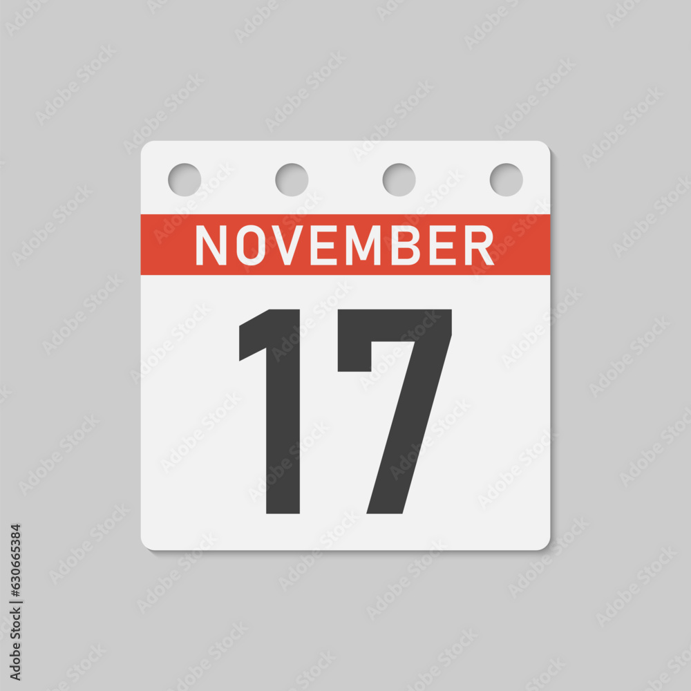 Icon page calendar day - 17 November Icon page calendar day - 17 November