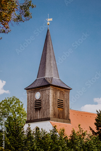 der Turm der Kirche Falkenhagen in Falkensee photo