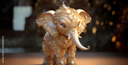cute baby elephant gold and jewelry fractal iteration. Generative Ai content © Kashif Ali 72