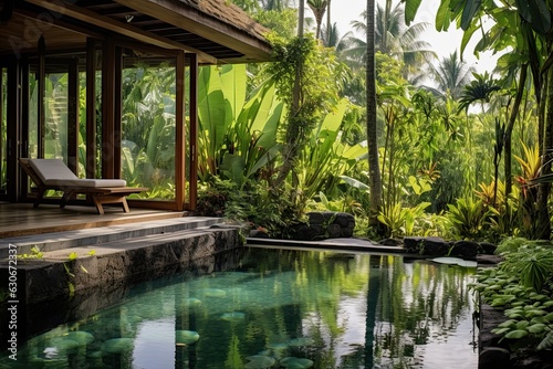 Private pool, natural background outdoor