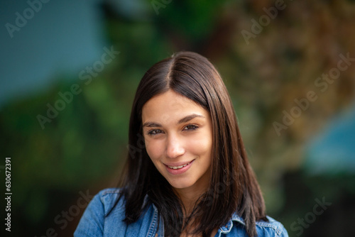 Close up beautiful young woman smiling