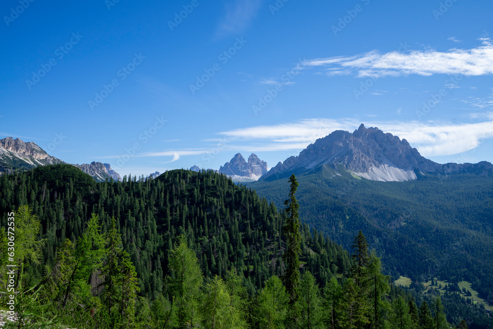 View onto the high peaks of the Dolomites