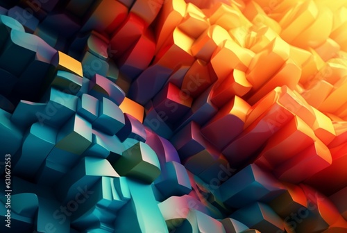 colorful 3d modern abstract background. generative ai