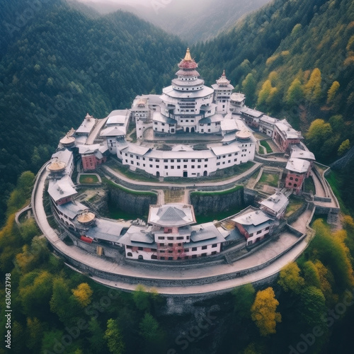 Aerial View of the Holy Mountain Monastery