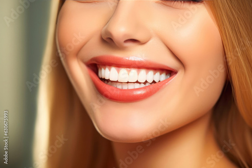 Сlose-up shot of a beautiful woman with a warm and engaging smile