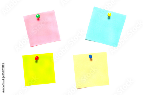 Different color stickers isolated on white background