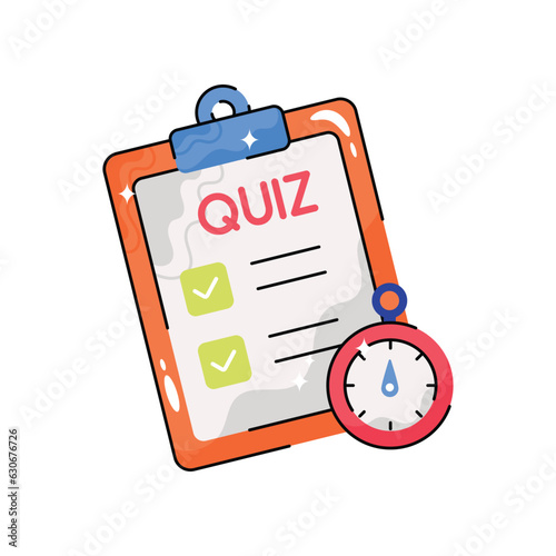 Quiz doodle vector filled outline Sticker. EPS 10 file