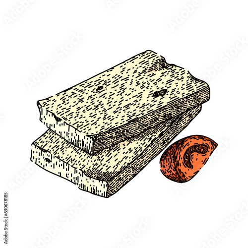 greek feta cheese hand drawn. appetizer food, cuisine fresh, meal salad greek feta cheese vector sketch. isolated color illustration