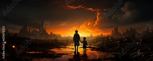 lost child in times of apocalypse generated by ai