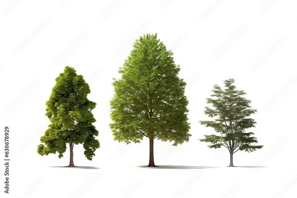 Summer Forest. A Graphic Depiction of a Large Garden with Realistic Leaves and Decorative Greenery on a White Background Summer Forest. A Graphic Depiction of a Large Garden with Realistic Leaves and Decorative Greenery on a White Background