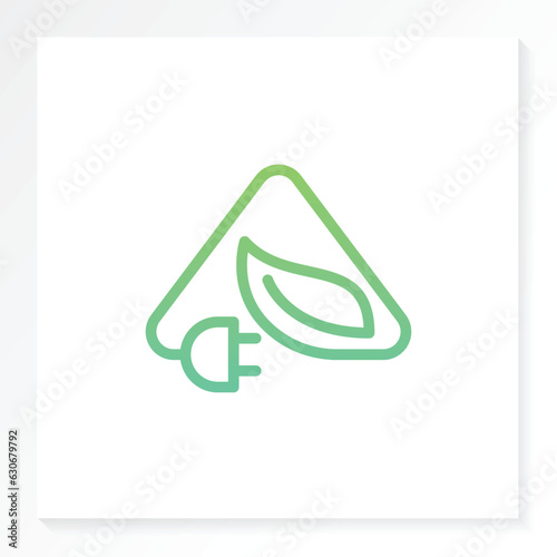 Energy saving logo icon with green leaf. Symbol of life efficiency.