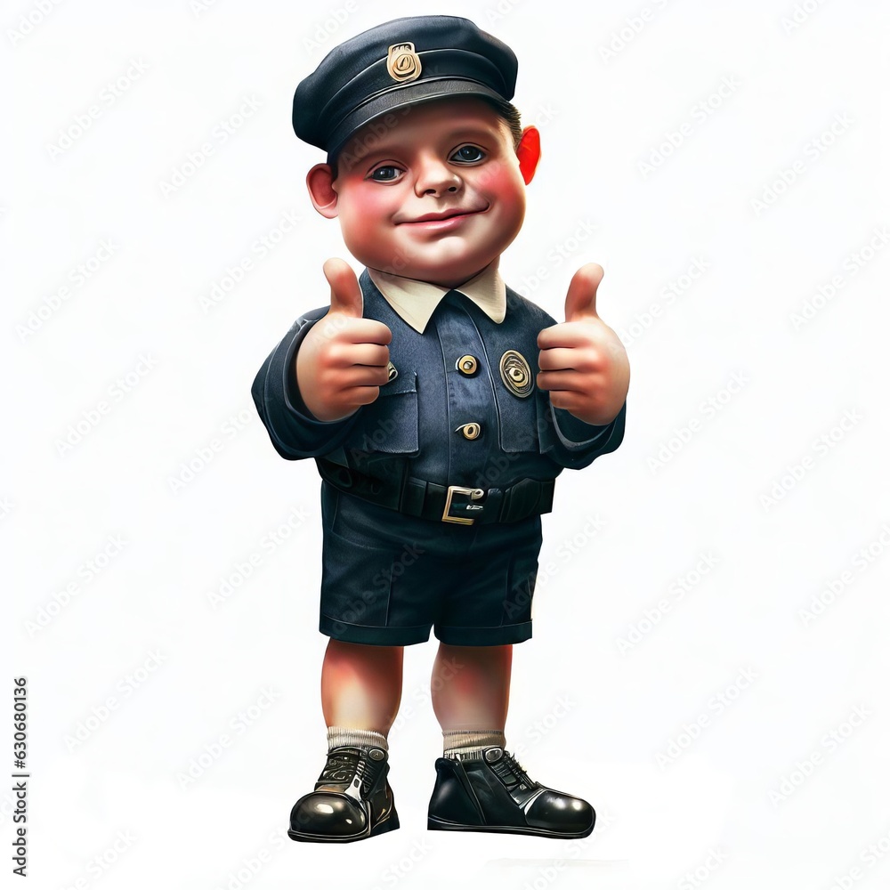 Young boy dressed as a Police Officer on white background Young boy dressed as a Police Officer on white background