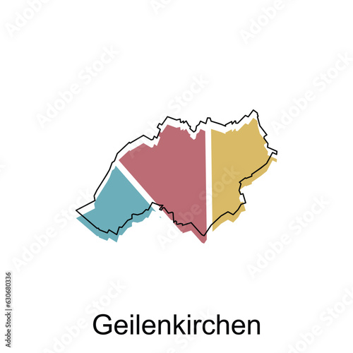 Geilenkirchen City of Germany map vector illustration, vector template with outline graphic sketch style isolated on white background photo