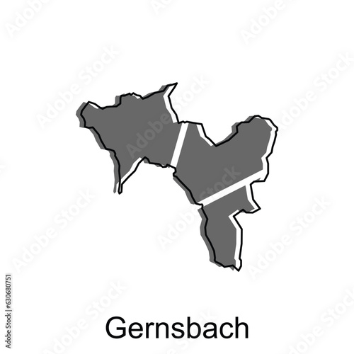 map of Gernsbach design template, geometric with outline illustration design