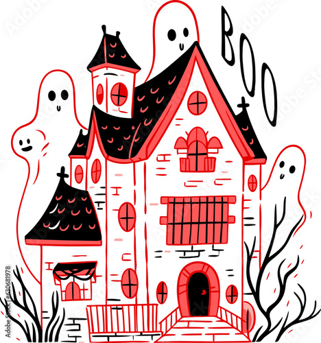 Retro halloween,haunted house,spooky girl,boo ghost,
trendy halloween sublimation.
