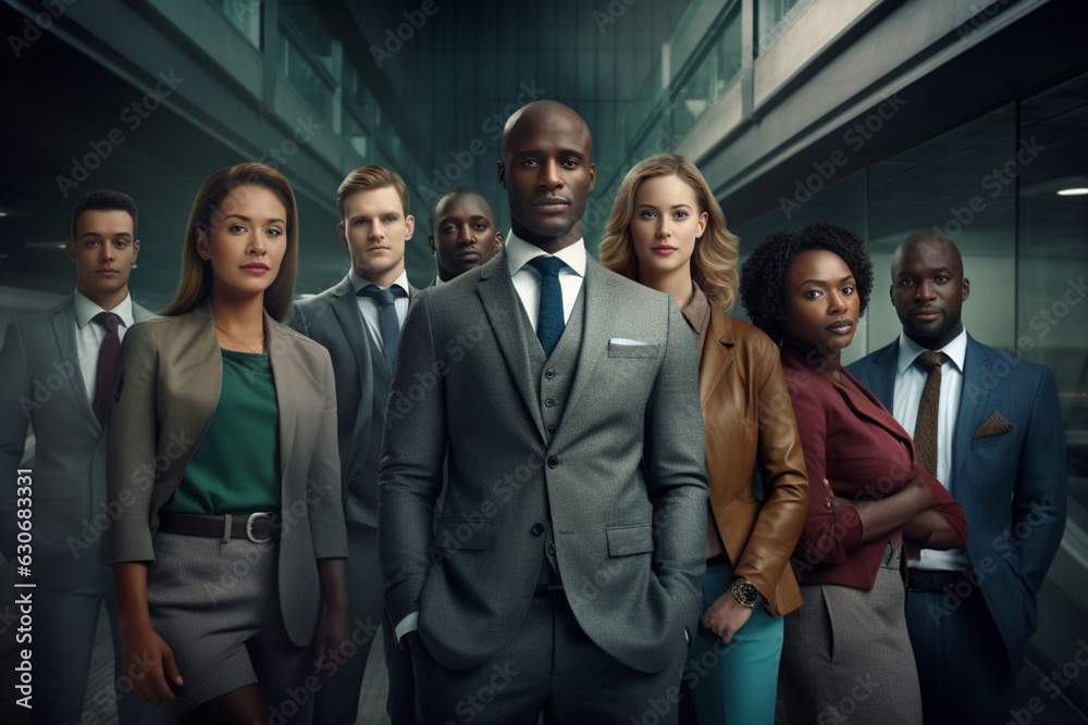 Group of business people. Diversity team. AI generated