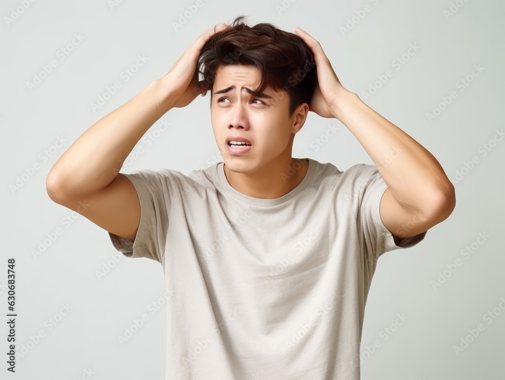 30 years old asian man in emotional dynamic pose 30 years old asian man in emotional dynamic pose