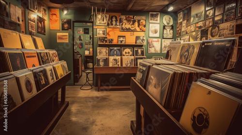 Canvas Print Vintage Record Shop